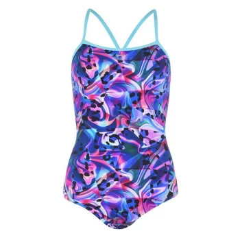 Image of Slazenger Boundback Swimsuit Ladies - Blue/Plum
