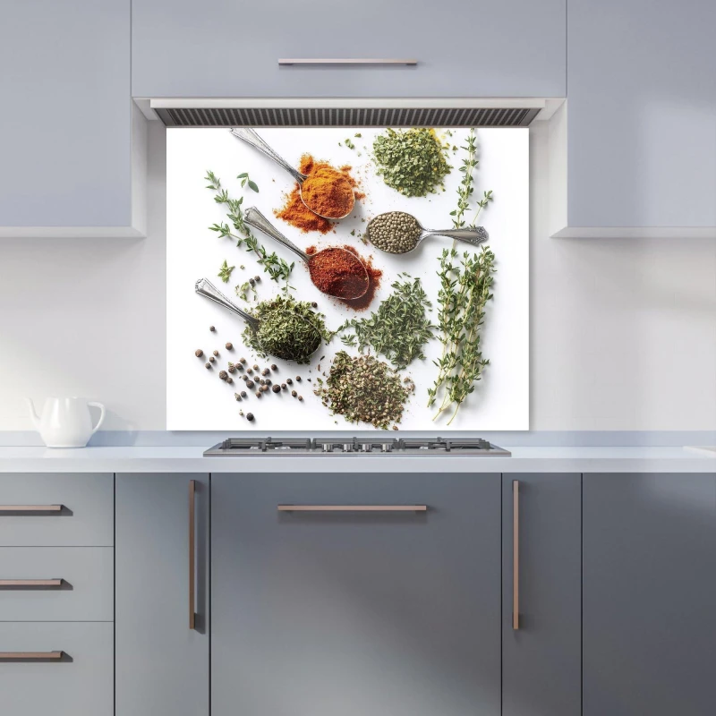 Image of Warren Reed - Designer Herbal Essence in Spoons Kitchen Splashback Size: 900mm x 650mm Multicolor Unisex 900mm x 650mm