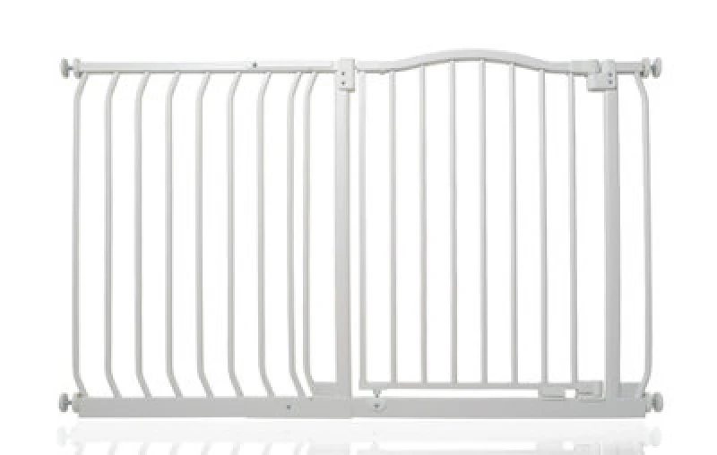 Image of Safetots Curved Top Safety Gate, 116Cm - 125Cm, Matt White, Pressure Fit Stair Gate