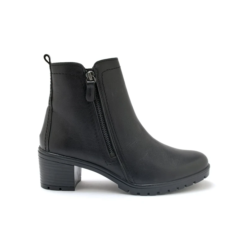 Image of Pediconfort Leather ankle boots with double zipper For Her Pediconfort Noir Female 42