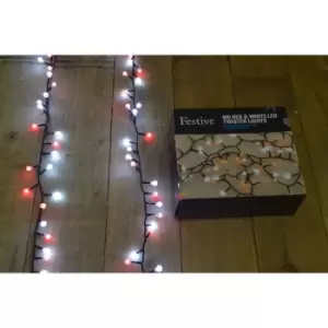 Image of 400 LED (10.3m) Red & White Christmas Twister Lights For Indoor & Outdoor Use