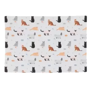 Image of Cat Print Plastic Dinner Mat