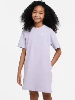 Image of Nike Older Girls Sportswear T-Shirt Dress, Light Purple, Size S=8-10 Years, Women