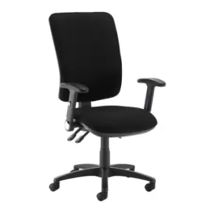 Image of Dams MTO Senza Extra High Back Operator Chair with Folding Arms - Curacao Blue