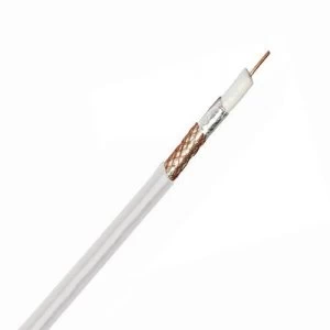 Image of Zexum White Single 1mm Copper RG6 Digital TV Coax Aerial Cable With Foam Filled PE and CCS Braid - 50 Meter