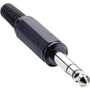 Image of 6.35mm audio jack Plug straight Number of pins 3 Stereo Black Lumberg KLS 3