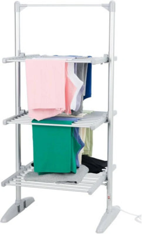 Image of Daewoo Electric 3-Tier Heated Clothes Dryer Airer to Dry Clothing with Energy & Space Saving Grey