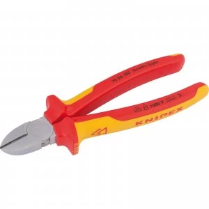Image of Knipex VDE Insulated Diagonal Side Cutters 180mm