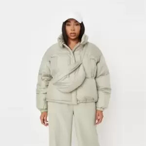 Image of Missguided Cross Body Bag Detail Puffer - Green