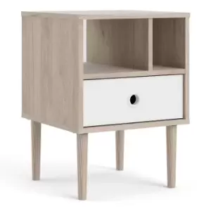 Image of Rome Bedside Table with 1 Drawer, white