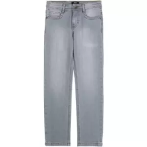 Image of Boss Topstitched slim-fit jeans - Grey