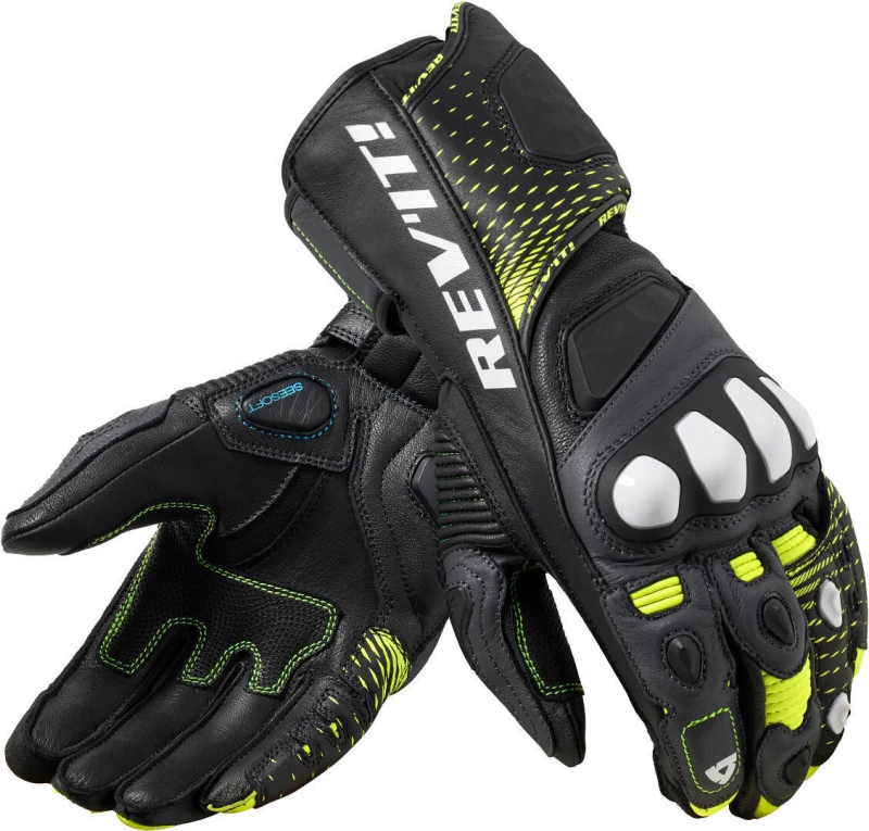 Image of Revit Control Motorcycle Gloves, black-yellow, Size M for Men