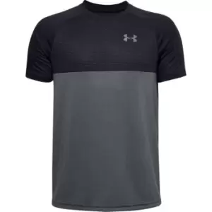 Image of Under Armour Tech Colour Block Short Sleeve T Shirt Junior Boys - Black