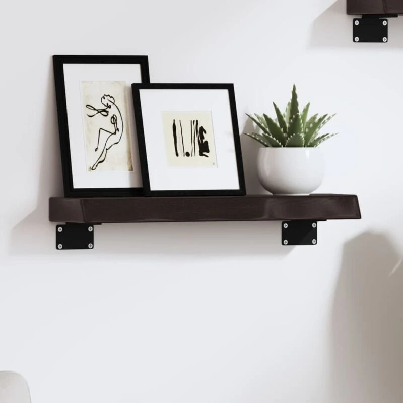 Image of VIDAXL Vidaxl - Wall Shelf Dark Brown 40x10x4cm Treated Solid Wood Oak 8720845814625