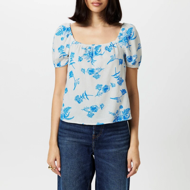 Image of Vero Moda Linen Blouse - White White 8