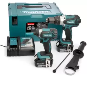 Image of Makita - DLX2145GJ 18V Combi Drill & Impact Driver Twin Pack (2 x 6.0Ah Batteries) DLX2145GJ