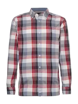 Image of Tommy Hilfiger Natural Soft Check Buttoned Casual Shirt In Desert Sky - Size L