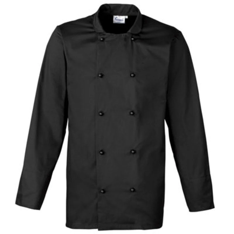 Image of Premier Premier Men Cuisine Long Sleeve Chefs Jacket in Black Size: Medium Black M Male 5055805368041
