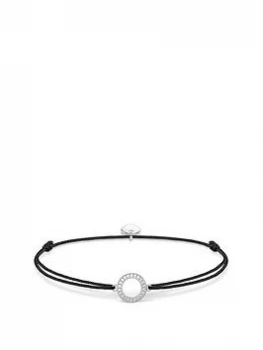 Image of Thomas Sabo Little Secrets Sterling Silver Cubic Zirconia Circle Black Adjustable Bracelet, One Colour, Women