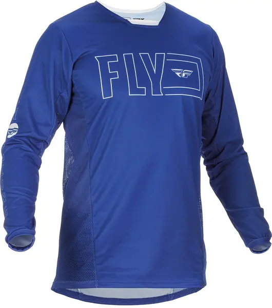 Image of FLY Racing Kinetic Fuel Jersey Blue White Size XL