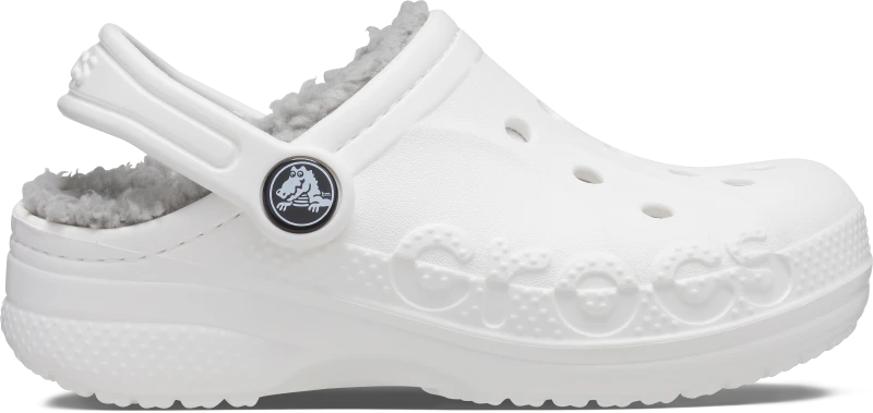 Image of Crocs Kids Baya Lined Clogs White / Light Grey C11