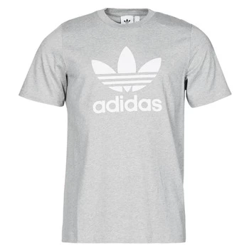 Image of adidas TREFOIL T-SHIRT mens T shirt in Grey - Sizes S,M,L,XL,XS