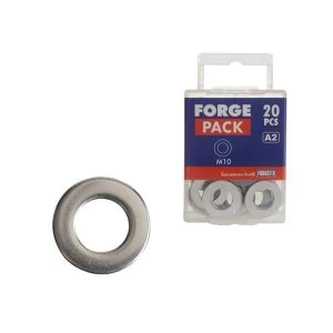 Image of ForgeFix Flat Washers DIN125 A2 Stainless Steel M10 ForgePack 20
