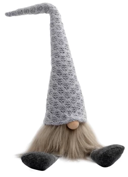 Image of ST Helens H&G Fabric Santa-Gonk Decoration - Grey Hat