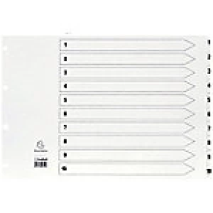 Image of Guildhall Mylar Dividers White A3 10 Part 1 10 Numbered Set