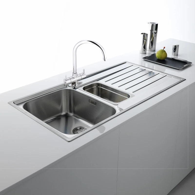 Image of Franke AGX651 Argos 1.5 Bowl Sink Reversible Drainer - STAINLESS STEEL AGX651