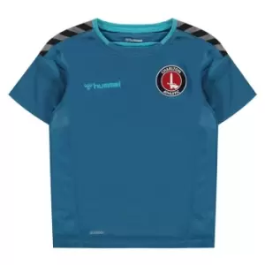 Image of Hummel Charlton Athletic Training T Shirt 2020 2021 Juniors - Blue