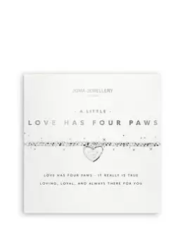 Image of Joma Jewellery Faceted A Little , Love Has Four Paws , Silver , Bracelet , 17.5Cm Stretch, Silver, Women