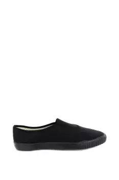 Image of Gusset Black Canvas Plimsolls