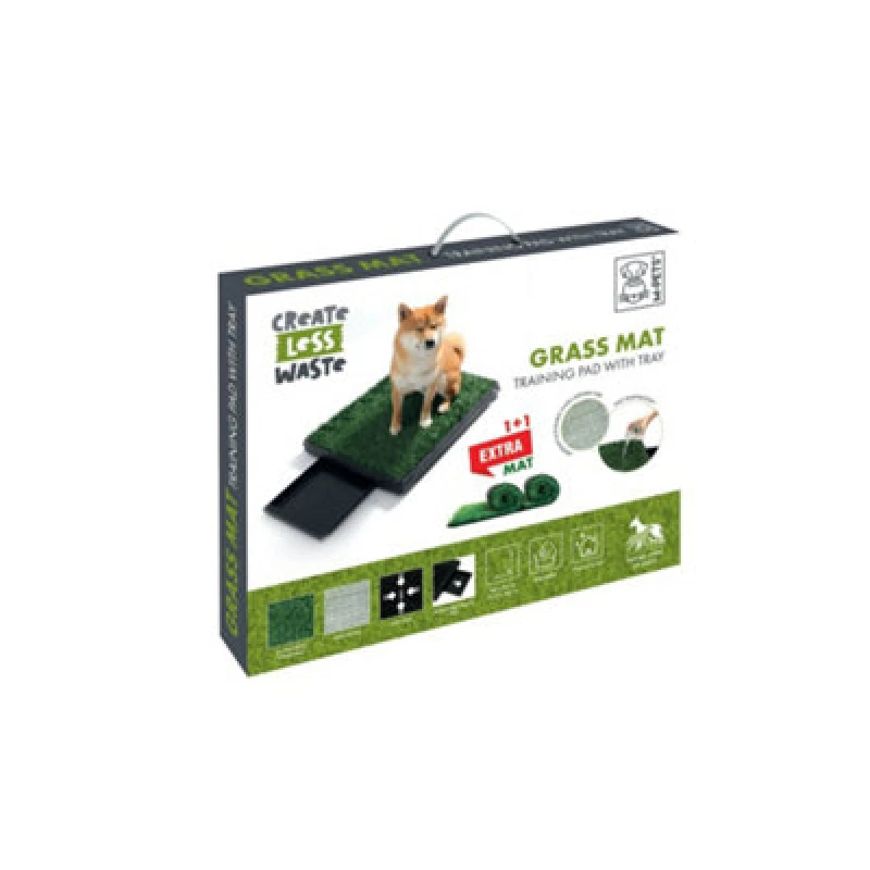 Image of M-Pets Grass Mat Training Pads With Tray And Extra Refill