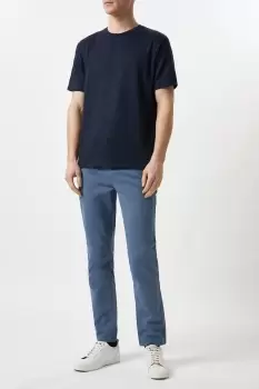 Image of Slim Fit Blue Chino Trousers