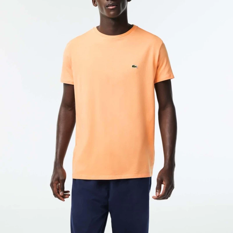 Image of Lacoste Cotton Pima T-Shirt - Orange Orange XS