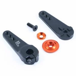 Image of Fastrax 15T Jumbo Black Alum 3-In-1 Servo Horn (Sav/Mul/Hi)