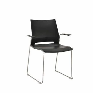 Image of TC Office Rome Skid Armchair, Black