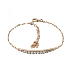 Image of Ladies Adore Rose Gold Plated Curved Bar Bracelet