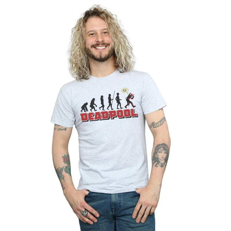 Image of Marvel Marvel Men Deadpool Evolution T-Shirt in Grey Size: Small Grey S Male 5057981171125