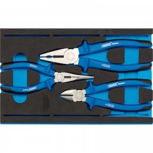 Image of Draper 3 Piece Heavy Duty Plier Set In Eva Insert Tray