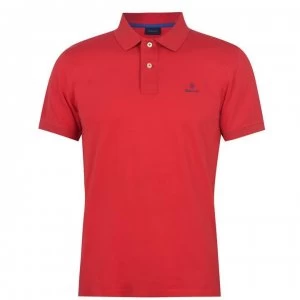 Image of Gant Contrast Rugger Polo Shirt - Red 620