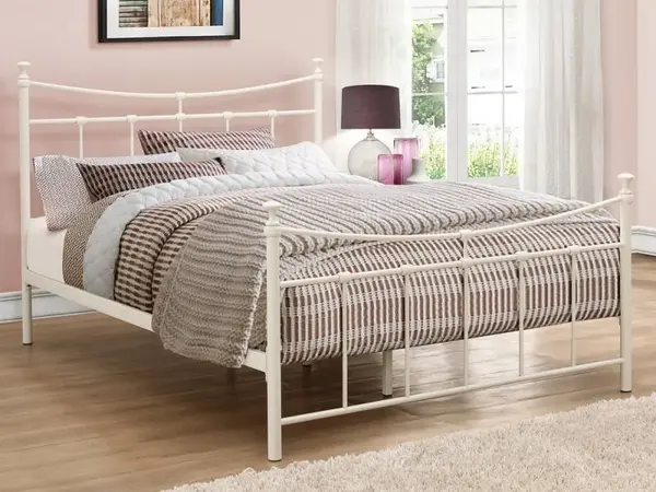 Image of Birlea Emily 4ft6 Double Cream Metal Bed Frame