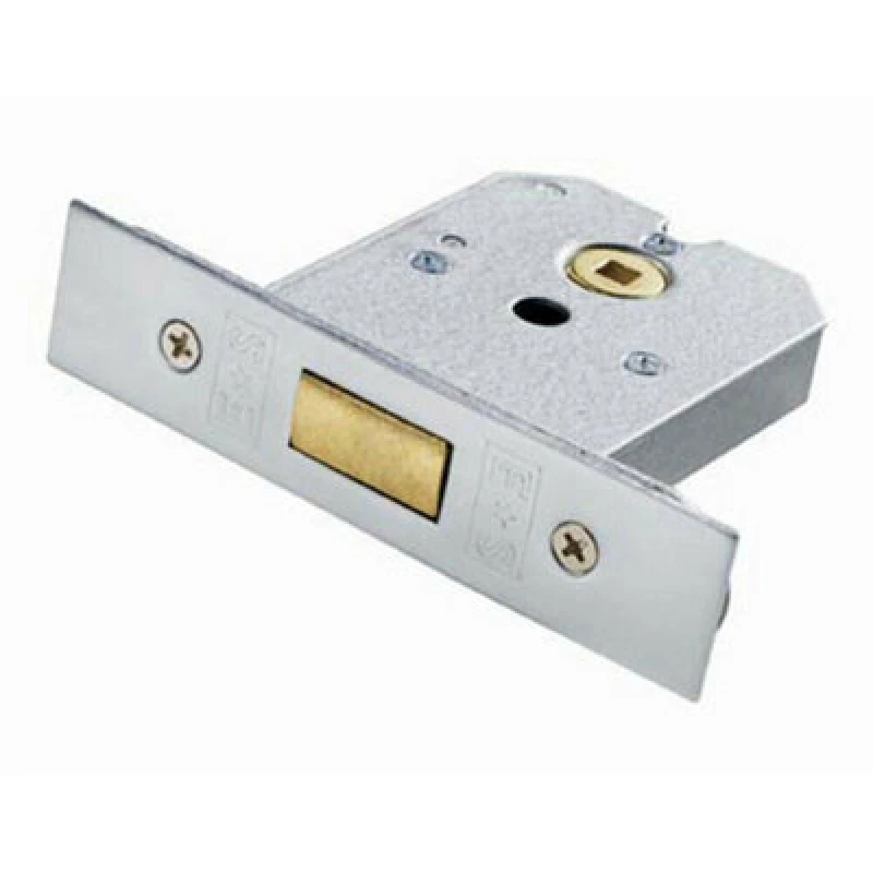 Image of Loops Flat BS Deadbolt Lock 64mm Satin Chrome Plated Door Security Latch Multi unisex
