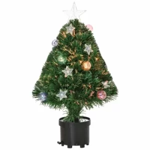 Image of Prelit Artificial Tabletop Fibre Optic Christmas Tree 60cm, Green