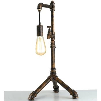 Image of Fan Europe Lighting - Fan Europe AMARCORD Industrial Table Lamp Rust 41x61x30cm