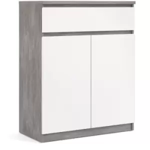 Image of Furniture To Go - Naia Sideboard 1 Drawer 2 Doors in Concrete and White High Gloss