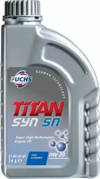 Image of FUCHS TITAN SYN SN SAE 0W-20 ENGINE OIL LUBRICANT 1 LITRE API SN
