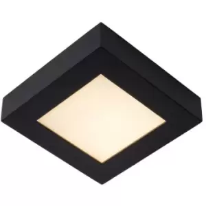 Image of Lucide BRICE-LED - Flush Ceiling Light Bathroom - LED Dim. - 1x15W 3000K - IP44 - Black