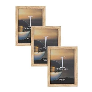 Image of 5" x 7" - iFrame Set of 3 Photo Frames Oak Finish